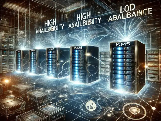 KMS server environment showing high availability and load balancing