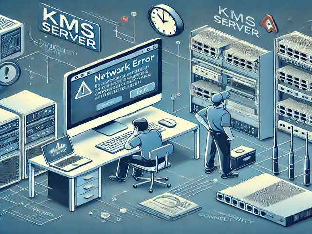 KMS server troubleshooting connectivity issues in an IT network