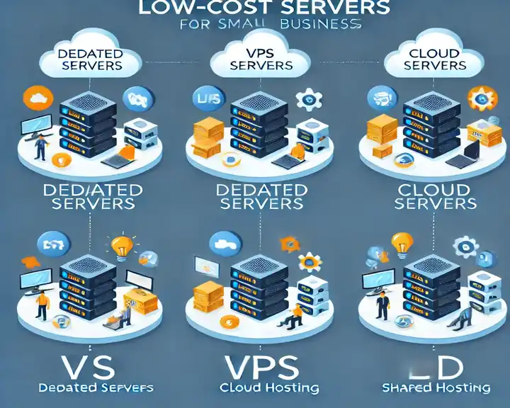 Low Cost Servers for Small Businesses A comparison chart showing different types of low cost servers for small businesses