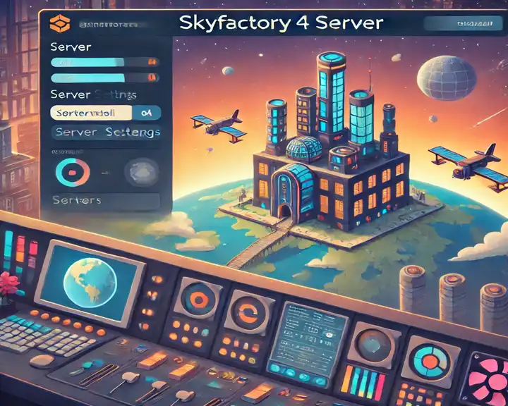 SkyFactory 4 Server Hosting with easy to use features like one click install, server settings